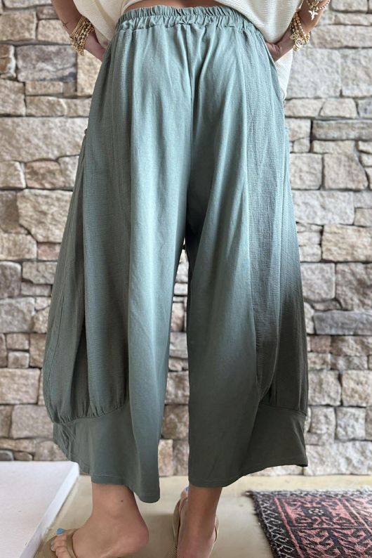 Jo Jo Quirky Hopsack Crop Pant Khaki 